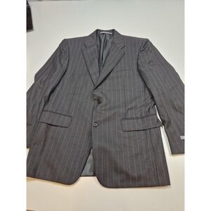 Hickey Freeman Loro Piana Blazer Mens 39 Short Gray Wool Pinstripe 2 Button